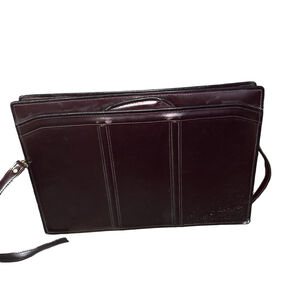 Heritage Burgundy Leather Laptop Bag Women's One Size